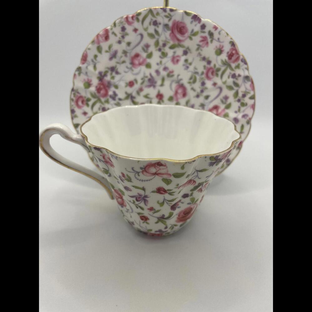 Collectible Tea Time Delight - MCM Chintz Flower Teacup and Saucer
